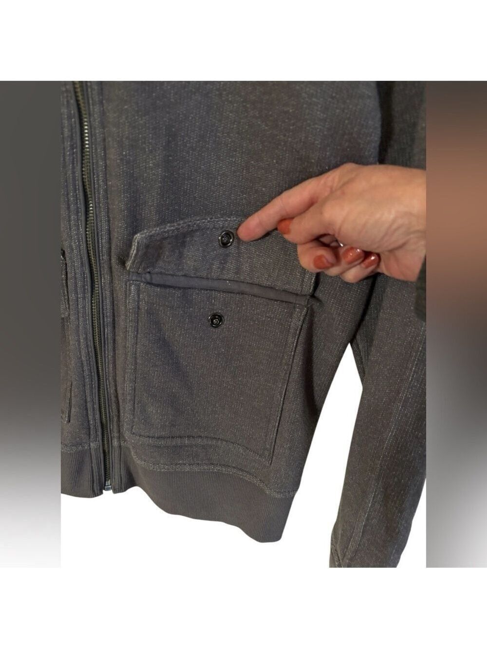 Marc Anthony- Men’s Medium full zip jacket. Dark gray. 2 pockets. Excellent cond - Picture 6 of 11